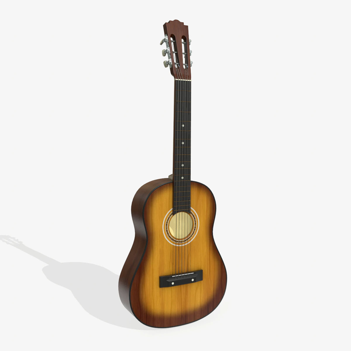 acoustic guitar 3D Model .c4d .max .obj .3ds .fbx .stl .blend 