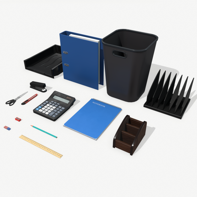 office supplies Modelo 3D .c4d .max .obj .3ds .fbx .stl .blend 