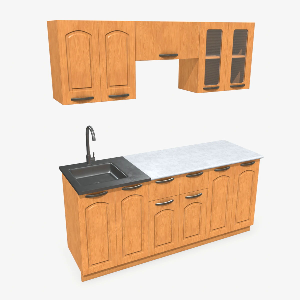 kitchen set 3D Model .c4d .max .obj .3ds .fbx .stl .blend 