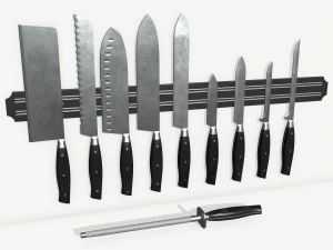 부엌칼 세트 3D 모델