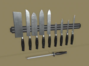 kitchen knife set 3D Model