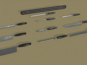 kitchen knife set 3D Model