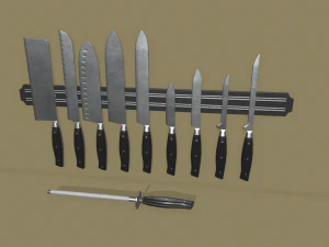 kitchen knife set 3D Model