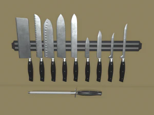 kitchen knife set 3D Model