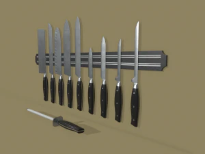 kitchen knife set 3D Model