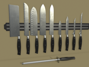 kitchen knife set 3Dモデル