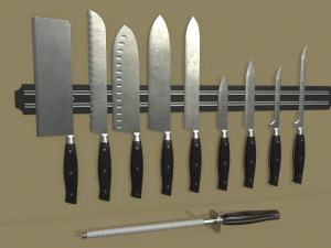 kitchen knife set 3D Model