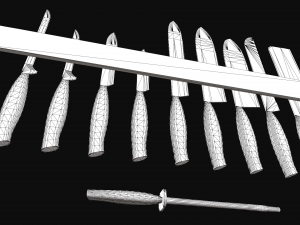 kitchen knife set 3Dモデル