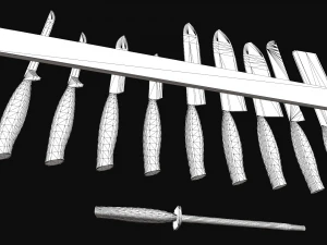 kitchen knife set 3D Model