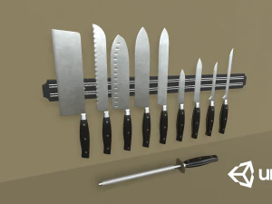 kitchen knife set 3D Model