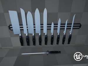kitchen knife set 3D Model