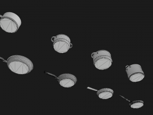 kitchen pots and pans Modello 3D
