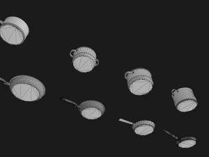 kitchen pots and pans 3D Model