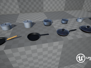 kitchen pots and pans Modello 3D