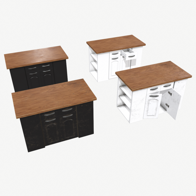 kitchen island Modelo 3D .c4d .max .obj .3ds .fbx .stl .blend 