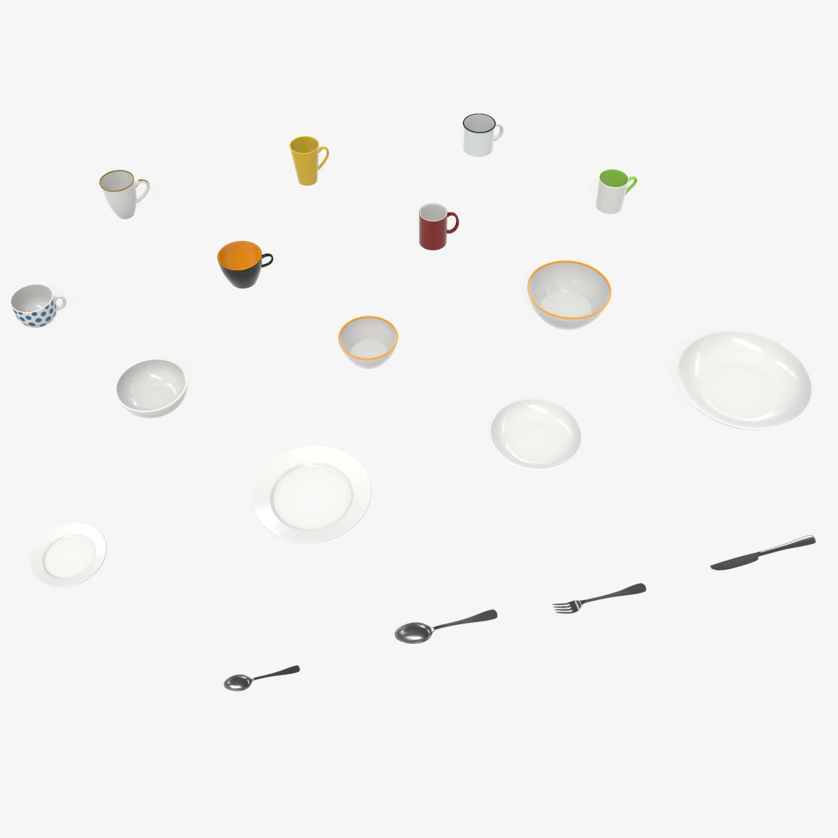 tableware 3D Model .c4d .max .obj .3ds .fbx .stl .blend