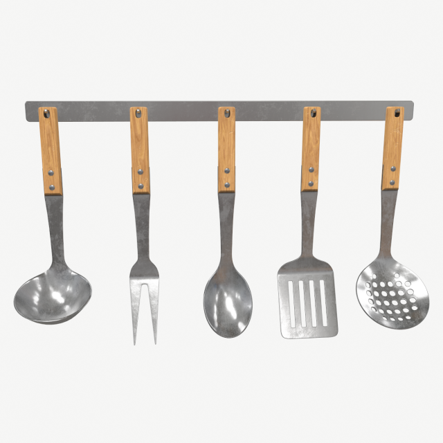 kitchen utensils Modelo 3D .c4d .max .obj .3ds .fbx .stl .blend 