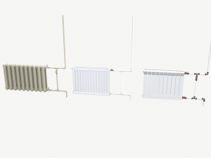 radiators with modular pipes 3D Model