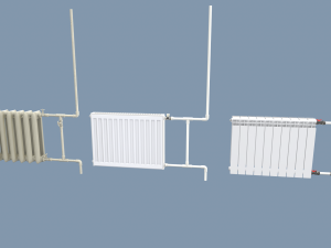 radiators with modular pipes 3D Model