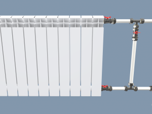radiators with modular pipes 3D Model