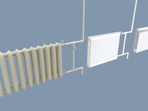 radiators with modular pipes 3D Model