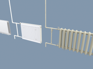 radiators with modular pipes 3D Model