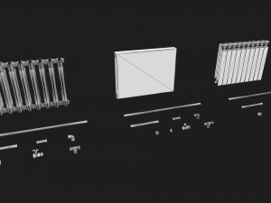 radiators with modular pipes 3D Model