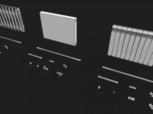 radiators with modular pipes 3D Model