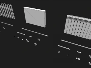 radiators with modular pipes 3D Model