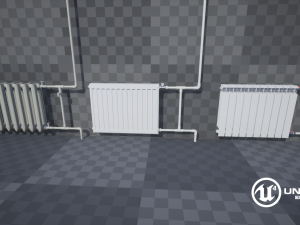 radiators with modular pipes 3D Model