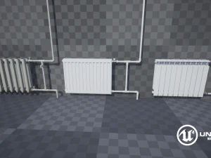 radiators with modular pipes 3D Model