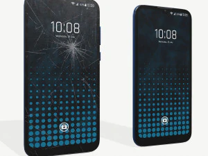 smartphone pulito e danneggiato Modello 3D