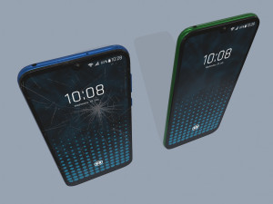 smartphone clean and damaged Modelo 3D