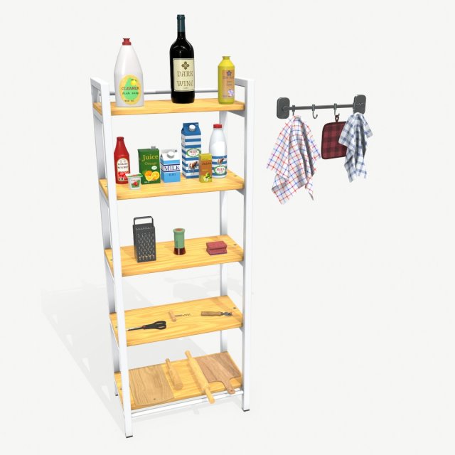 kitchen accessories 3D Model .c4d .max .obj .3ds .fbx .stl .blend 