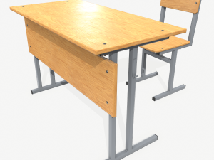 school desk and chair 3D 모델