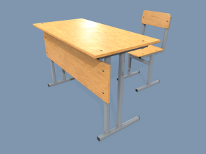 school desk and chair 3D Model