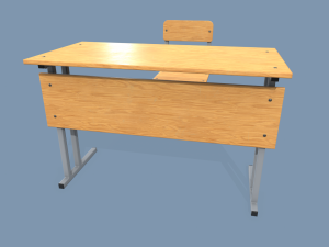 school desk and chair 3D Model