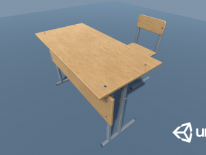 school desk and chair 3D Model