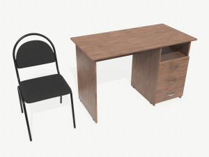 desk and chair 3D 모델