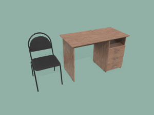 desk and chair Modelo 3D