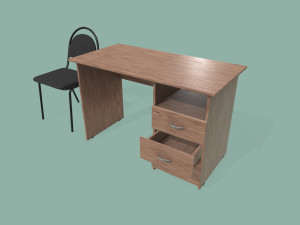 desk and chair Modelo 3D