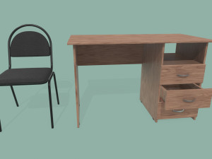 desk and chair Modelo 3D