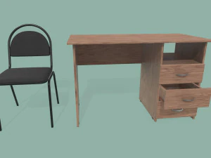 desk and chair 3D Model