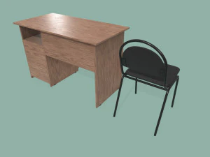 desk and chair 3D Model