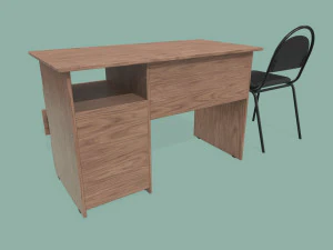 desk and chair 3D Model