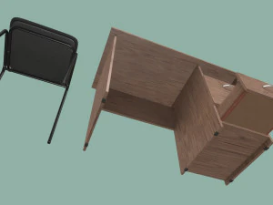 desk and chair 3D Model