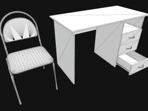 desk and chair Modelo 3D