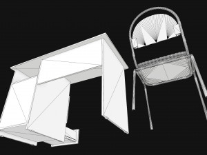 desk and chair Modelo 3D