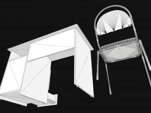 desk and chair 3D Model
