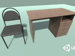 desk and chair 3D Model
